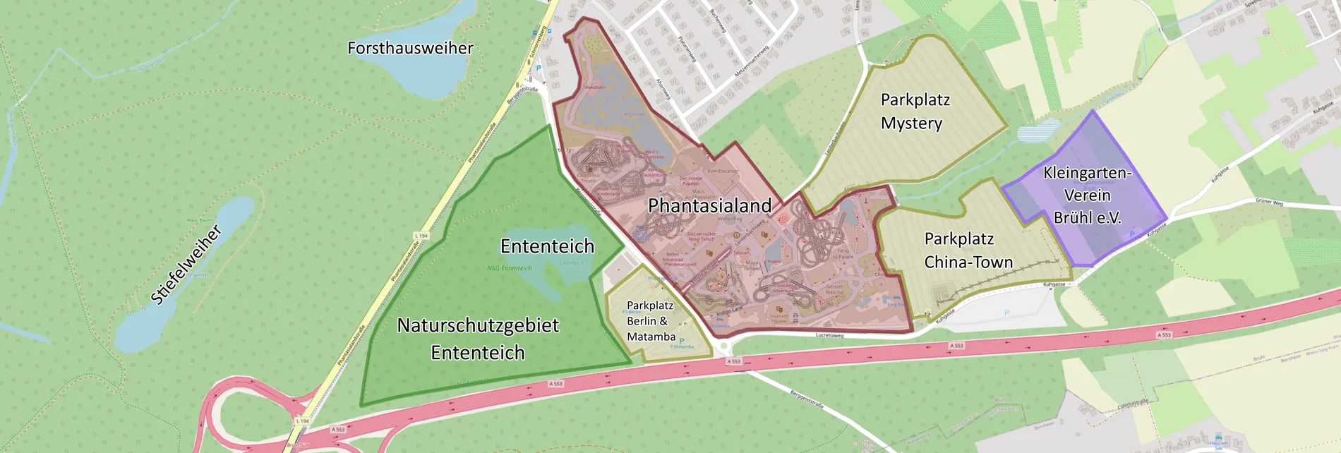 Karte des Naturschutzgebiets Ententeich in Brühl